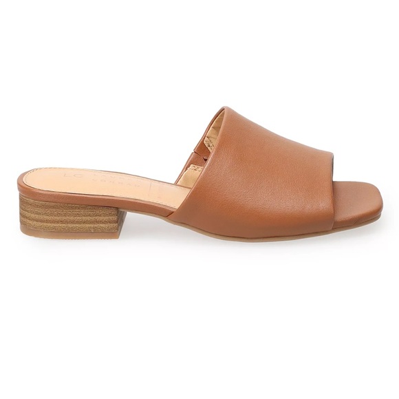 🆕New LC Lauren Conrad Ilana Women's 1-Band Stacked Heel Slide Sandals-Brown - Picture 4 of 8